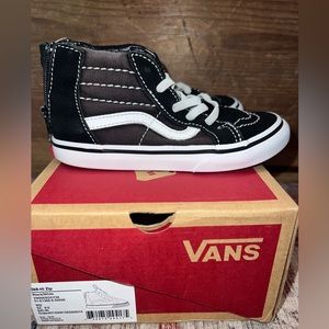 Black toddler high top Vans